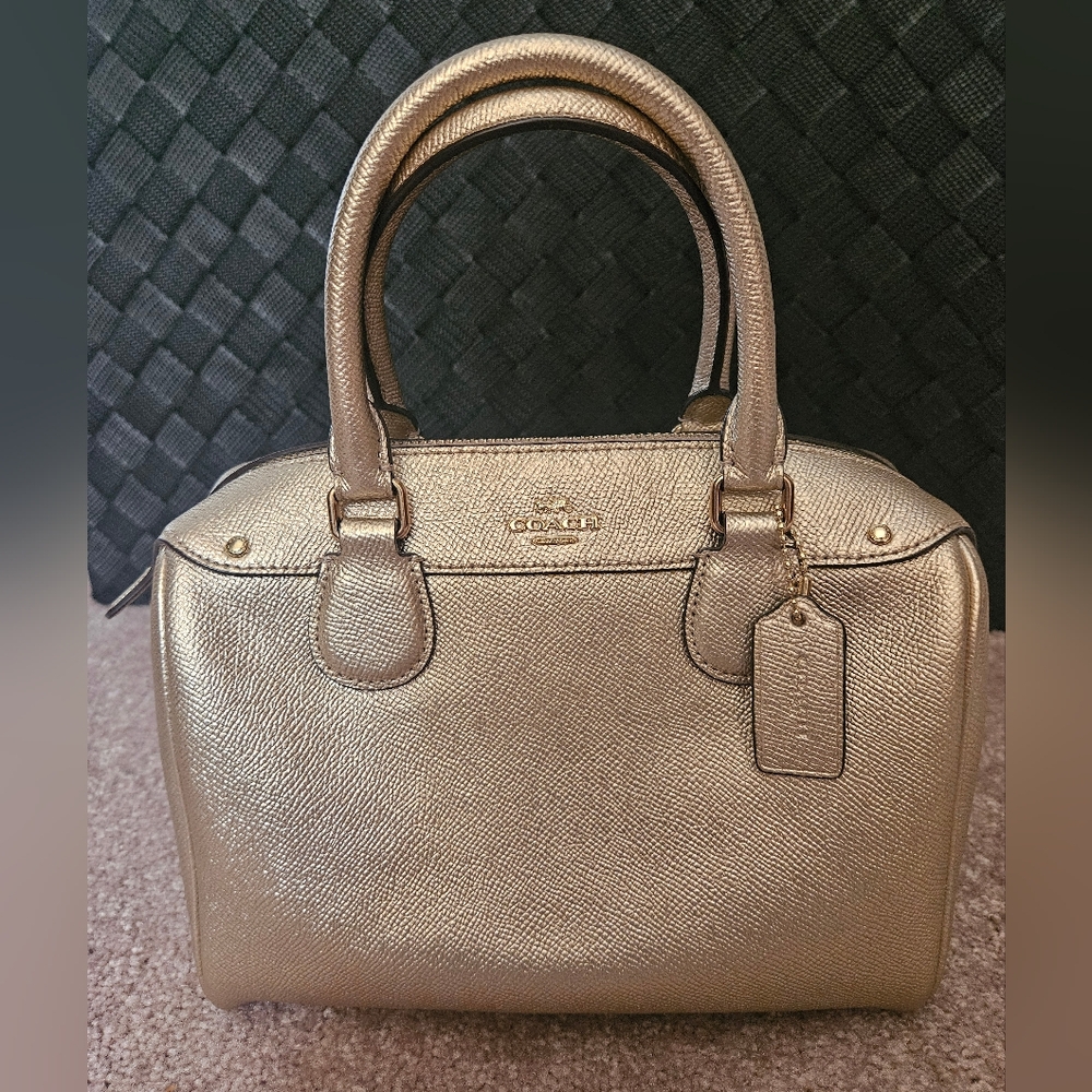 Coach Metallic Gold Satchel With Gold Hardware
